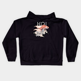 Koi Pond: Calming Koi Fish on a Dark Background Kids Hoodie